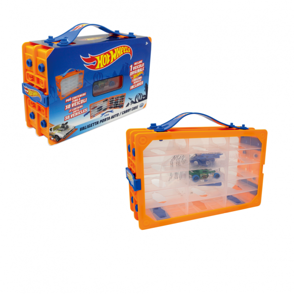 Hot Wheels - Car Case with 1 Hot Wheels Car included. Holds up to 30 cars, soft handle, safety lock.